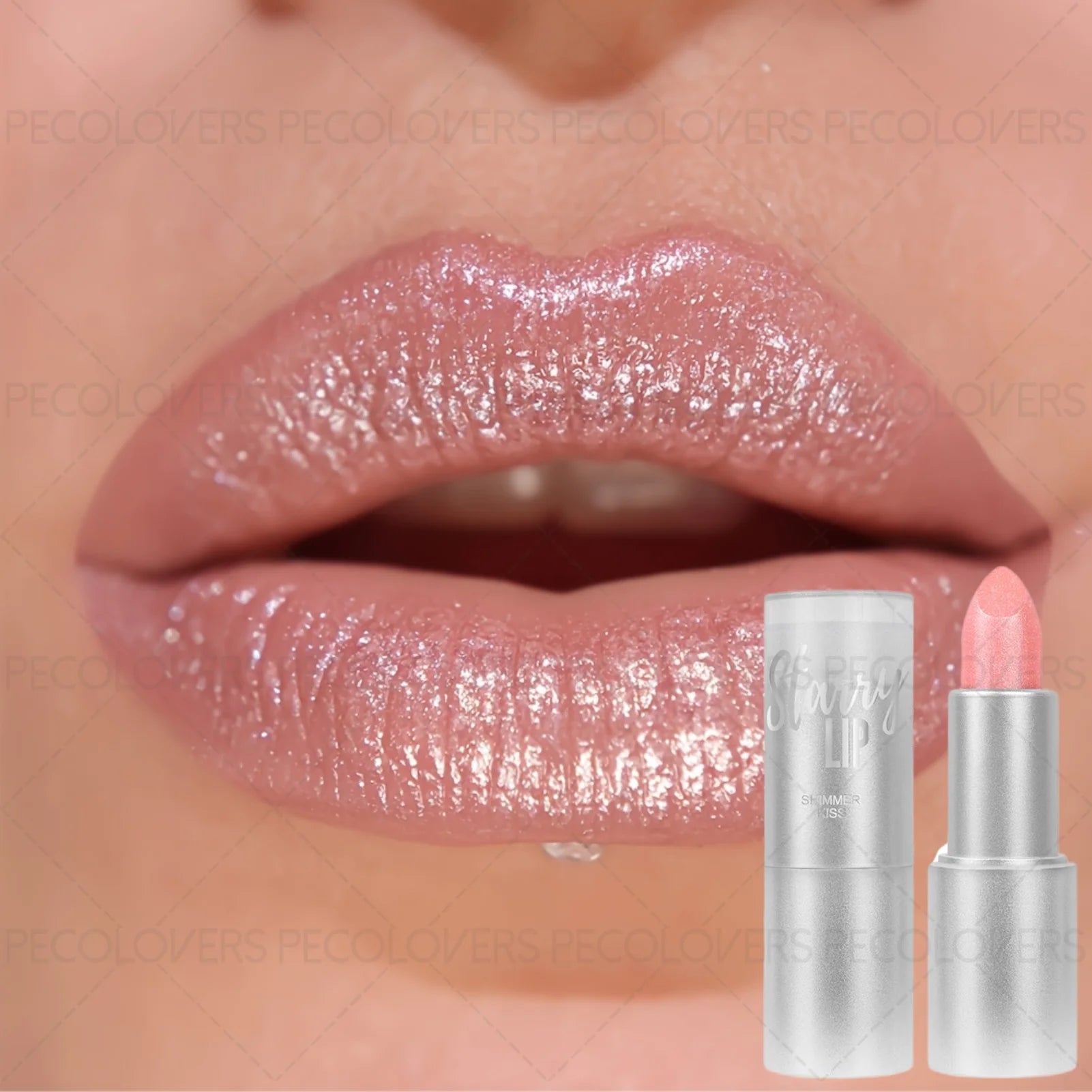 1pc Sparkling Pearlescent Lipstick,  Long-Lasting, Shimmering Glitter Finish, Ideal for Music Festivals & All Skin Types