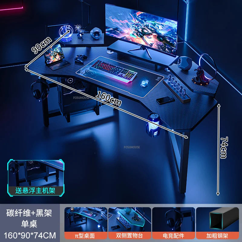 Nordic Simple Desk E-sports Gaming — Black | KIMLUD