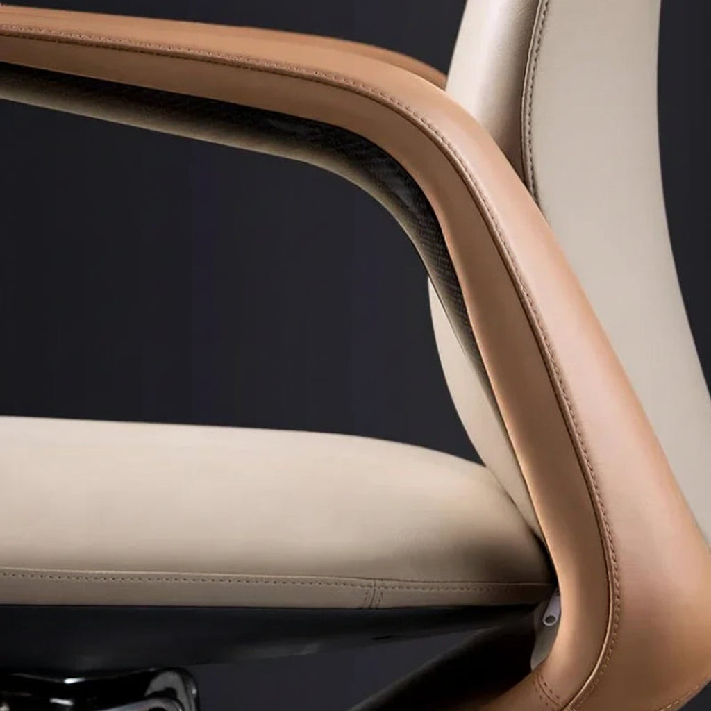 Genuine Leather Ergonomic Executive Office Chair — Black | KIMLUD