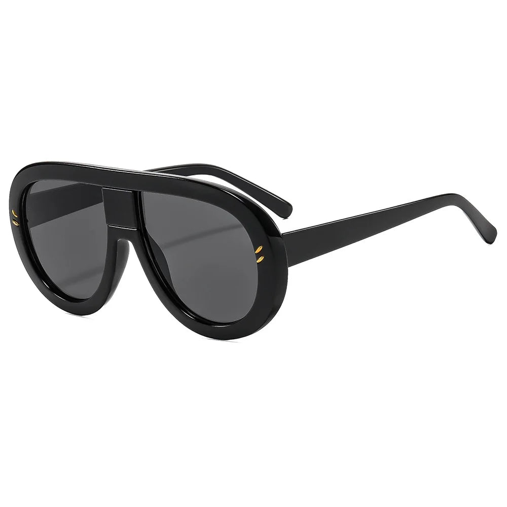 Rivet Leopard Print Oversized Sunglasses — Red | KIMLUD