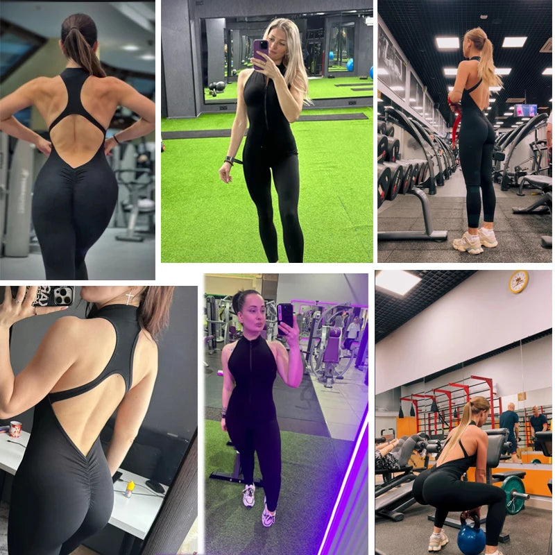 Jumpsuit – Backless Scrunch Sporty – Nylon Elastane – Slim Fit | KIMLUD