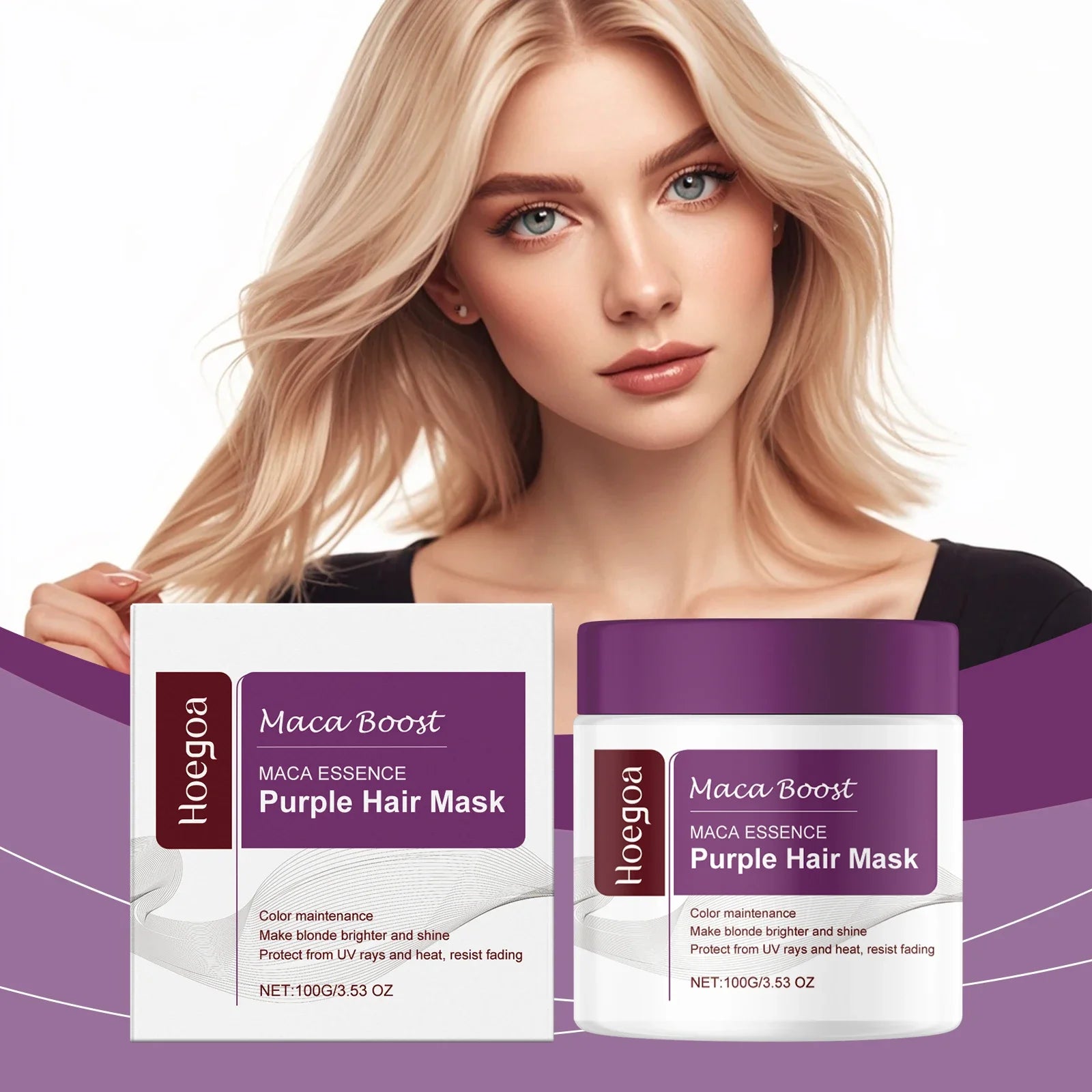 Magical Purple Hair Mask Professional Neutralizes Brass & Yellow Tones For Blonde Silver Gray Highlighted Hair Beauty Health