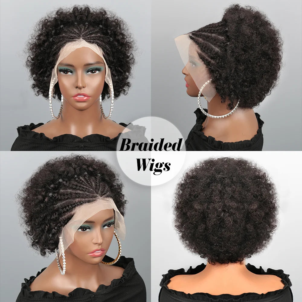 Lace Front Wig – Afro Puff Kinky Curly 13x4 – 98% Human Hair | KIMLUD