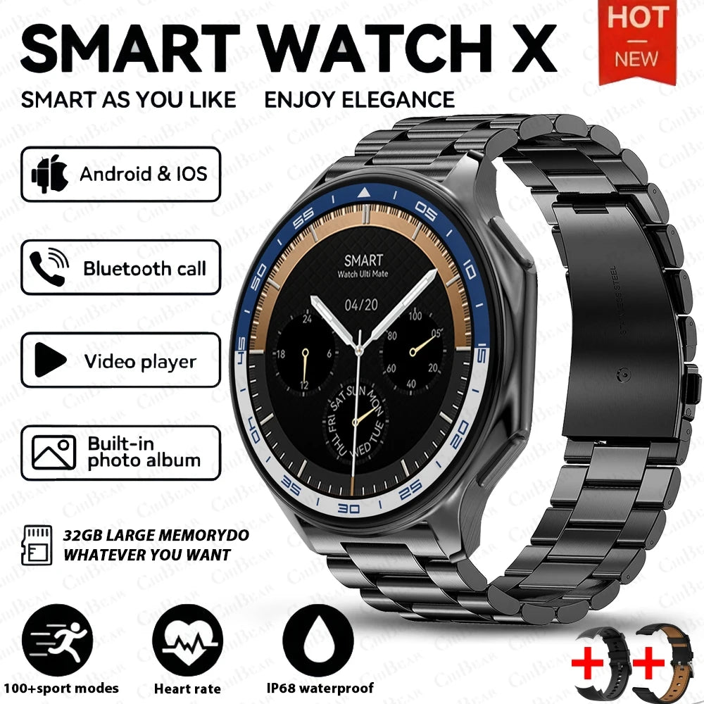 2025 OPPO New Watch X High-end Business Watch 32GB Large Memory Smartwatch Men's Sports Waterproof Smart Watch Watch IOS