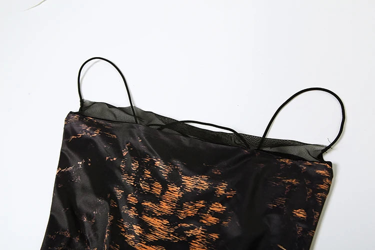 kliou Suspendency Maxi Dress Women Leopard Panelled Draped Backless Lace Up Sheath Long Robe Female Classic Party Club Vestidos