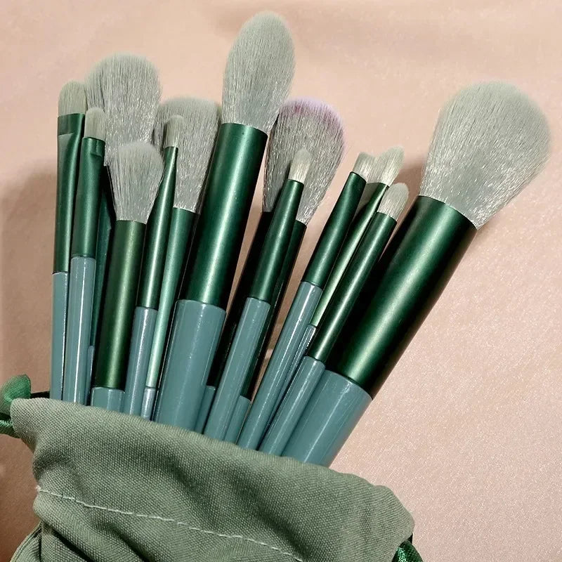 Synthetic Hair Makeup Brush Set 18-Piece — Black | KIMLUD