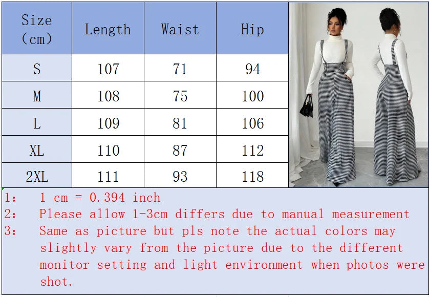 Wide-Leg Jumpsuit Vintage Suspender Silhouette — Black and White | KIMLUD