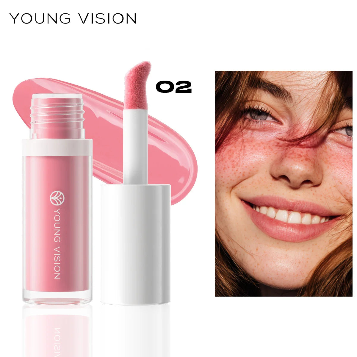 YOUNG VISION 3 Colors Lightweight Moisturizing Liquid Blush for Lips & Cheeks Highlighting & Color Showing Blush