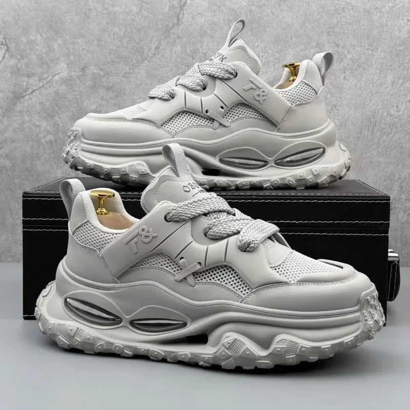 Men's Running Shoes – Breathable Mesh – Thick Sole | KIMLUD