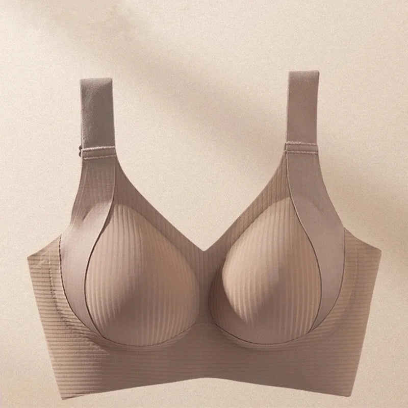 Seamless Bra Plunge Push-Up With Traceless Comfort — Black | KIMLUD