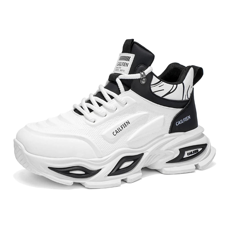 Men's Running Shoes – High Top – Wear-Resistant Thick Sole – All Season | KIMLUD