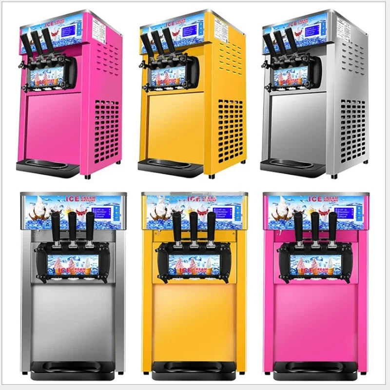 ZM-168 Three Flavors Ice Cream Machine Commercial Soft Ice Cream Maker Small Three-color Ice Cream Machine