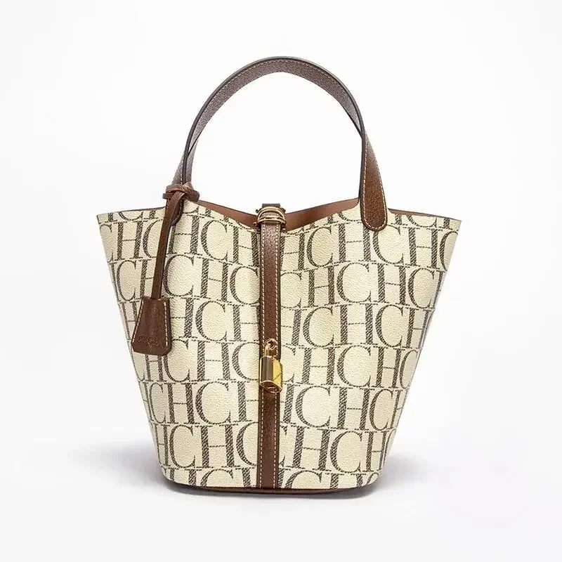 PVC Handbag Large-Capacity Commuter Travel — Beige | KIMLUD