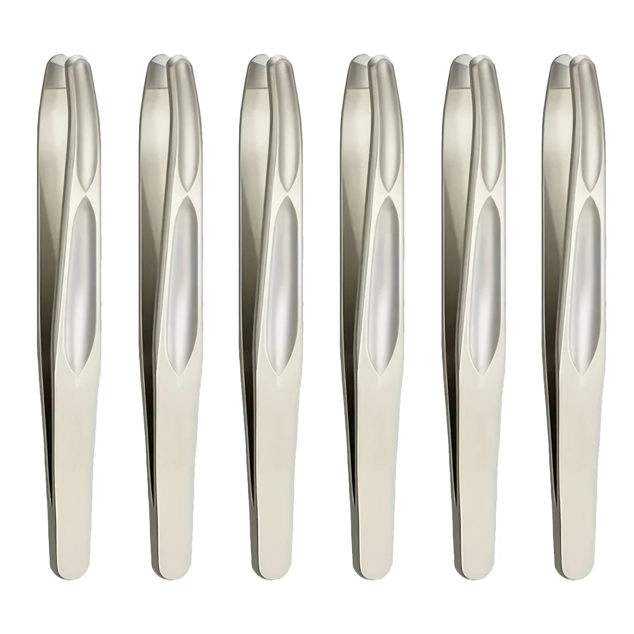 Round Head Tweezers For Eyebrow And Facial Hair — Silver | KIMLUD