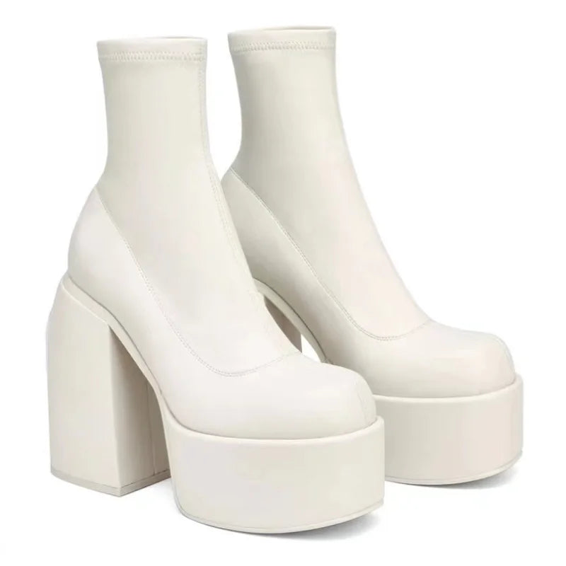 Mid-Calf Boots – Square Toe – Leather | KIMLUD