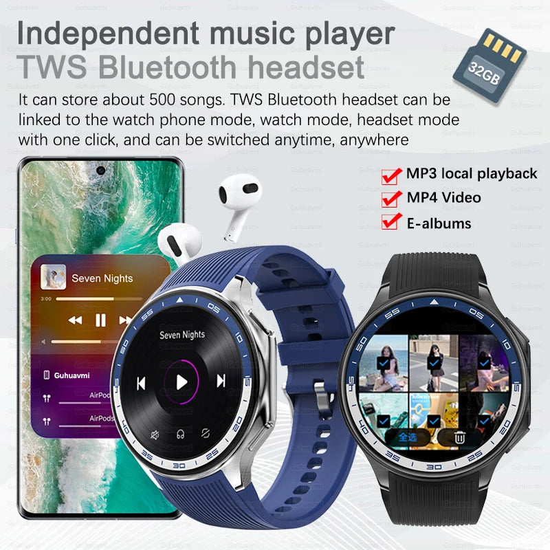DT Watch X Smart Watch Men 466*466 AMOLED HD Screen 32gB Memory 3D Surround Vision Watch BT Call IP68 Waterproof Smartwatch Man