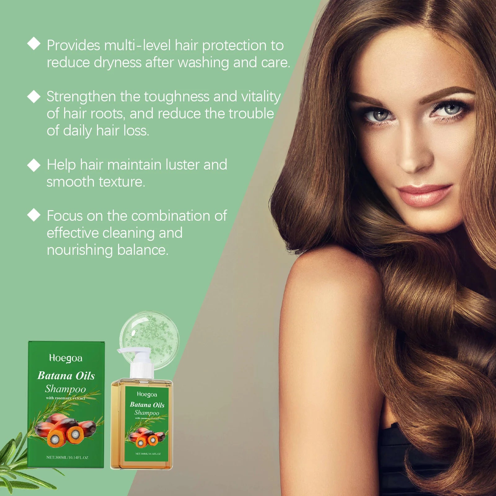 Organic Batana Oil Shampoo Soothing Scalp And Intense Repair With Rosemary Extract — Clear | KIMLUD