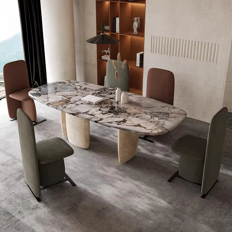 Marble Dining Table Centerpiece Modern Nordic — Beige | KIMLUD