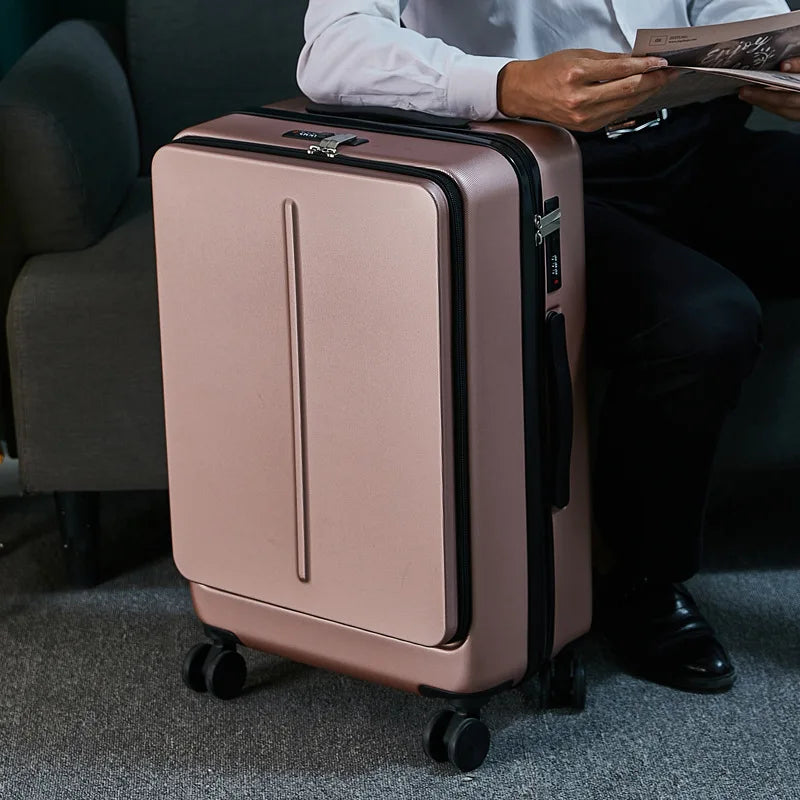 Suitcases Cabin Rolling With Spinner Wheels — Pink | KIMLUD