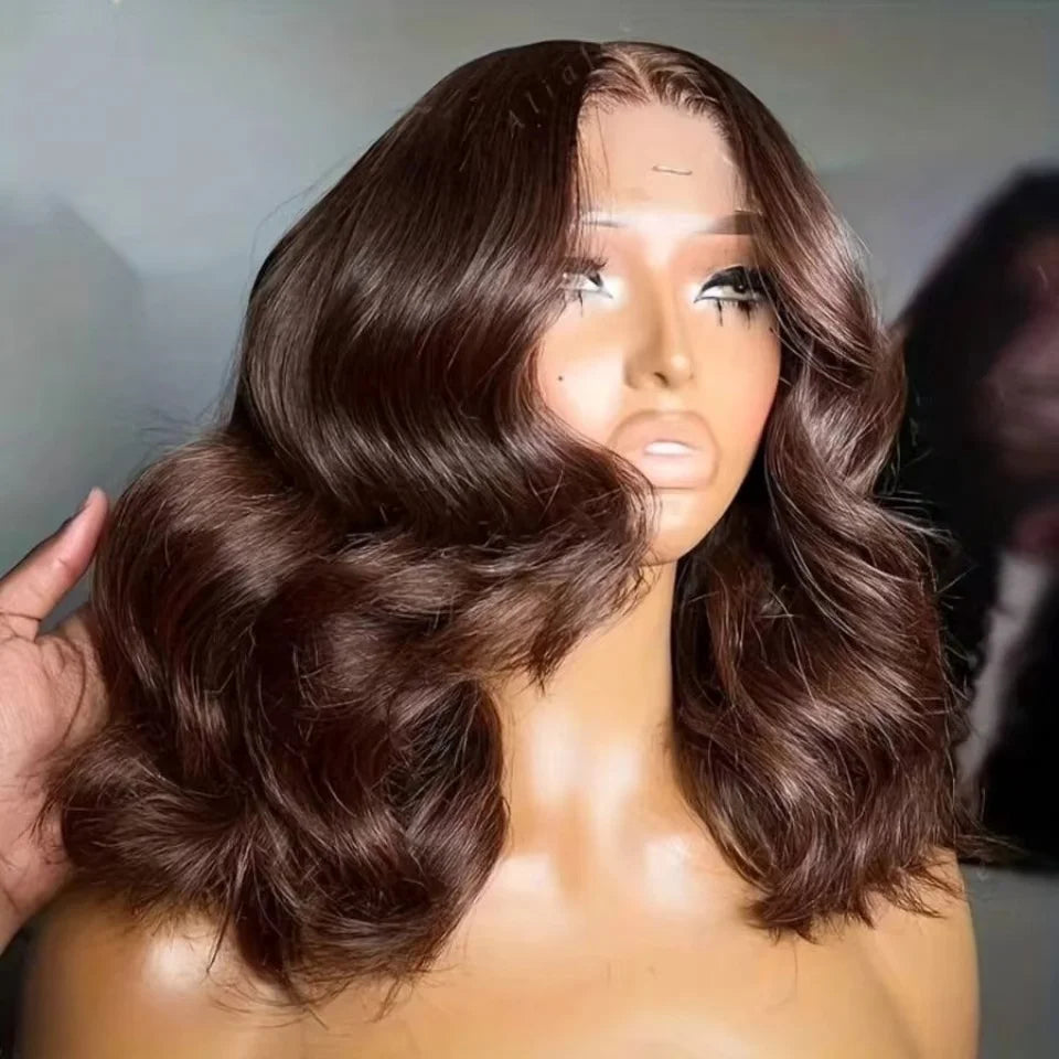 HD Lace Frontal Wig–13x4 Bob Wave–Human Hair–Natural Color | KIMLUD