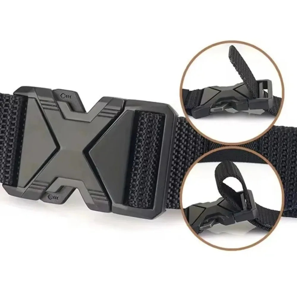 The New Men's 125cm Buckle Belt Nylon Braided Lightweight Breathable Daily Commuter Men's Belt