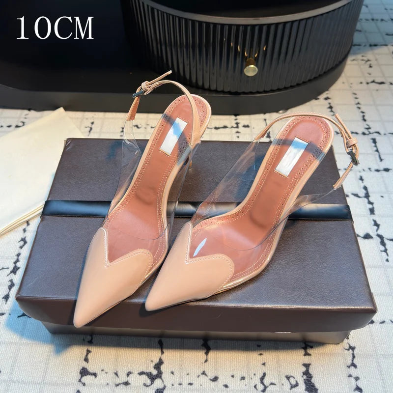 Transparent PVC Pointed Stiletto Pumps — Clear | KIMLUD