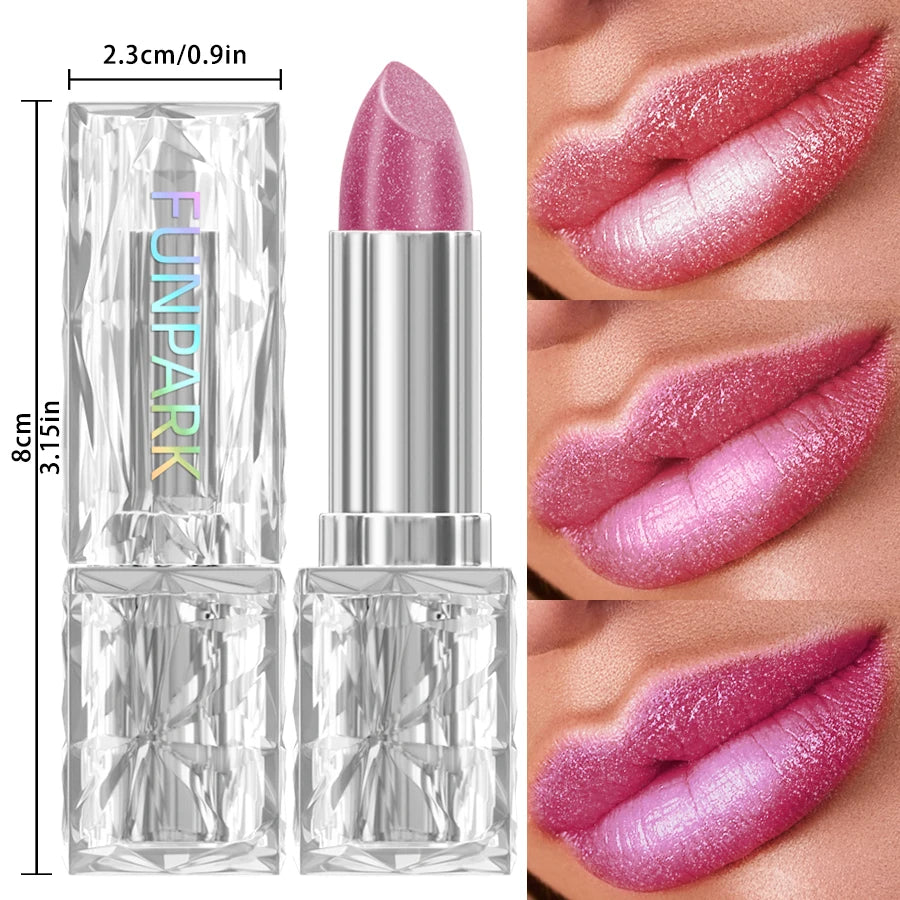 Metallic Lipstick Set Hydrating, Highly Pigmented Shine — Soft Pink Lilac | KIMLUD