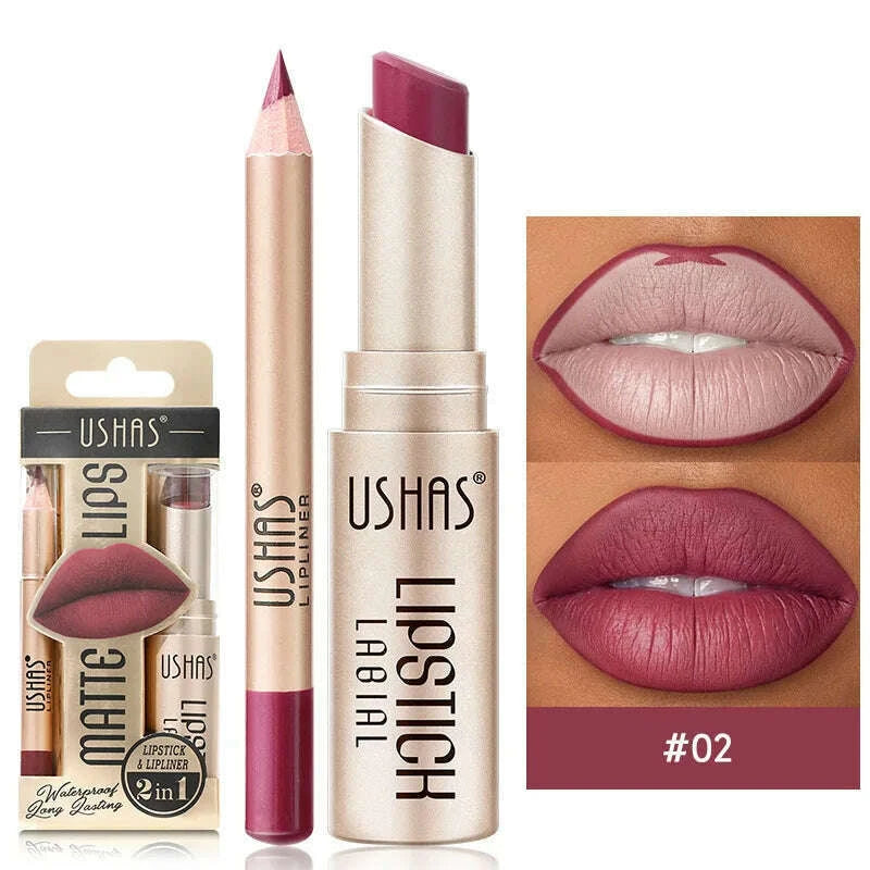 ushas-12-color-lip-liner-lipstick-set-easy-coloring-matte-lipstick-long-lasting-nude-red-lipstick-kimlud-kimlud-33921761