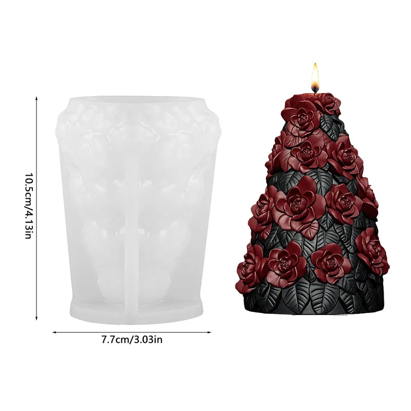 KIMLUD, 3D Christmas Tree Candle Silicone Mold DIY Christmas Party Decoration Aromatherapy Plaster Making Moulds Home Ornament Gifts, KIMLUD Womens Clothes