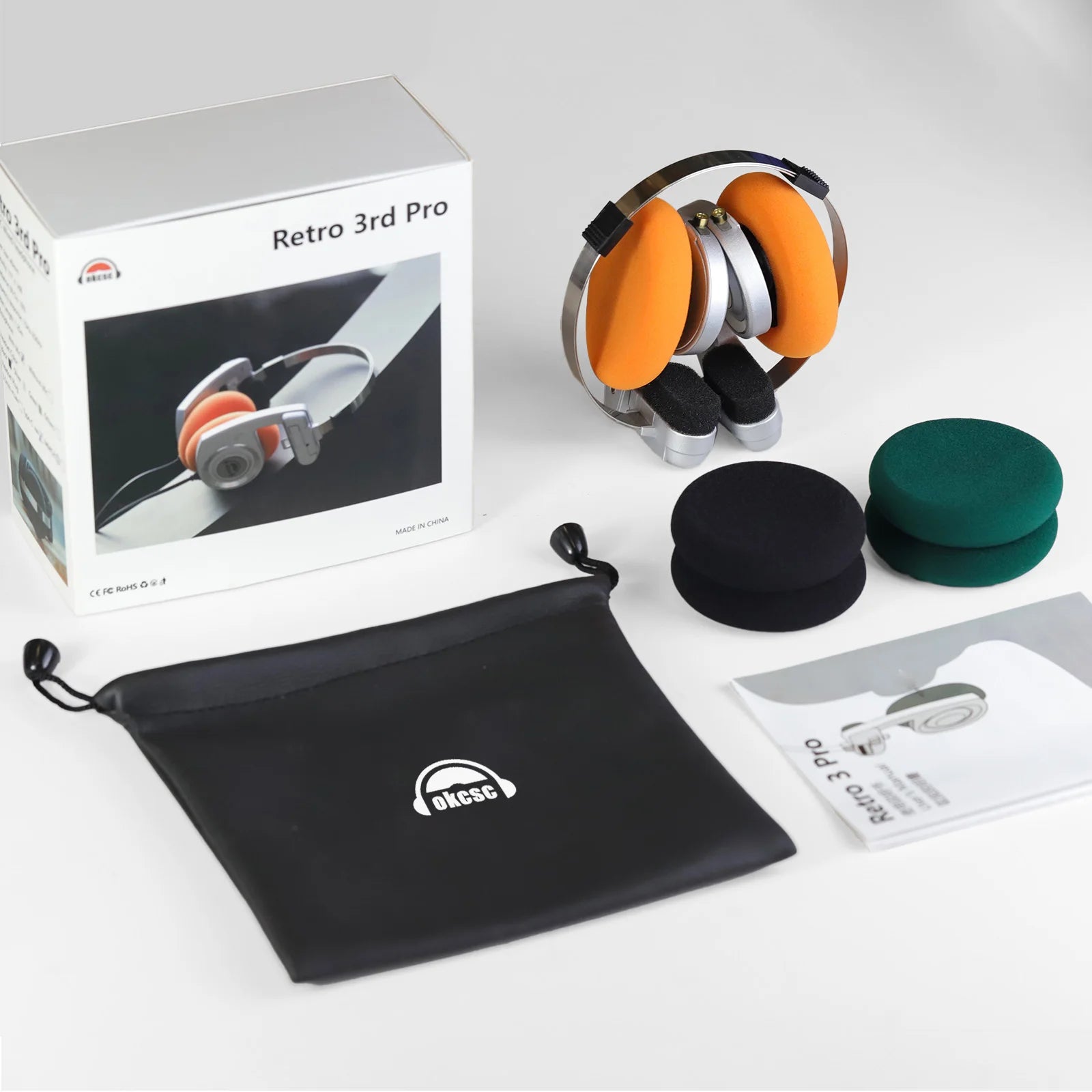 KIMLUD, OKCSC Retro 3rd Generation Headphone Wired/Wireless Earphones 40mm Driver Open End HiFi Headset Only Bluetooth Version 2-in-1, KIMLUD Womens Clothes