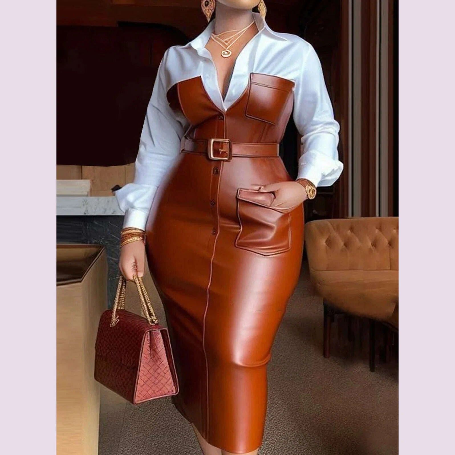 womens-shirt-collar-dresses-new-autumn-buttons-long-sleeve-pu-leather-patchwork-pocket-skinny-belted-lapel-female-midi-dresskimlud-womens-fashion-34621309