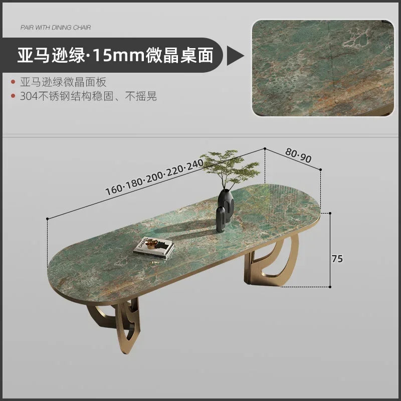 luxury Kitcjen Dining Table Set 6 People Desk legs metal Marble Dining Table Coffee Multifunctional mesa comedor home furniture