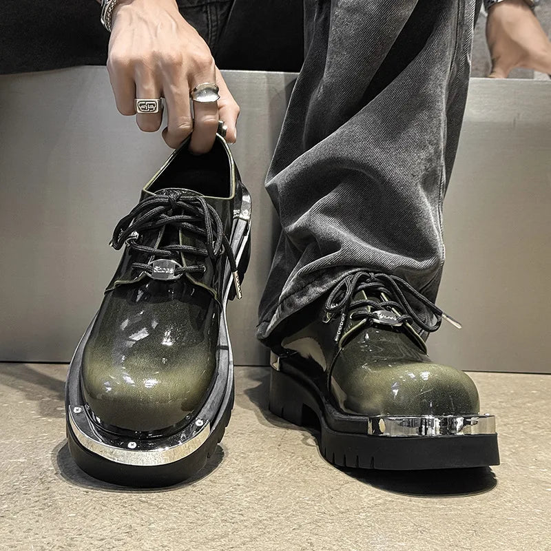 Derby Shoes – British Style Retro – PU Upper | KIMLUD