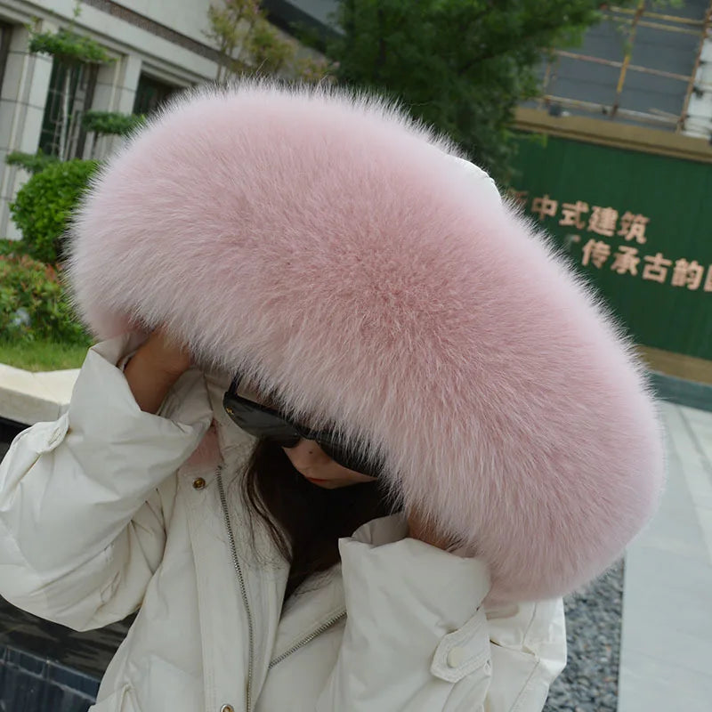 Fox Fur Collar – Hood Decor for Down Coats – Real Fox Fur | KIMLUD