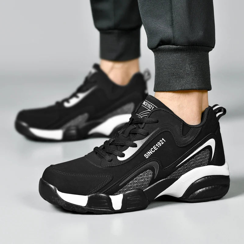 Corduroy Sneakers Casual Thick-Bottom Walking Shoes — Black | KIMLUD