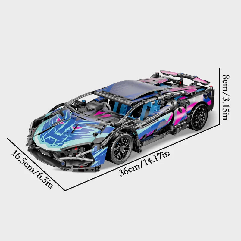 1700pcs RSR Racing Car Building Blocks Set, Technical Model Sports Car Toy DIY Collector's Gift for Adults/Teens/Kids/Boys/Girls