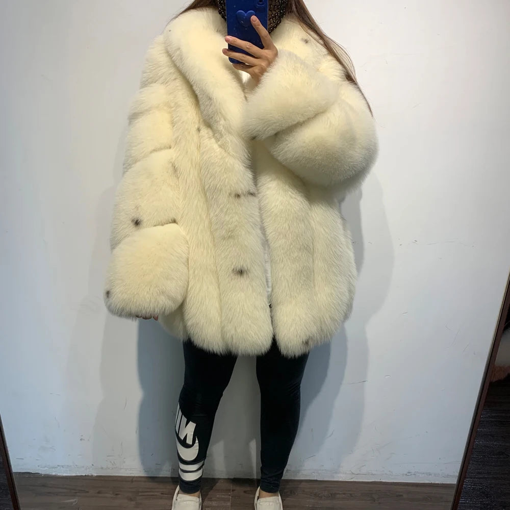 KIMLUD, GO BALLISTIC YA Ladies Natural Fur Coat Long 100% Natural Fur Winter Clothing, KIMLUD Womens Clothes