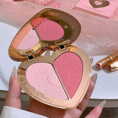Heart Shape Lipstick – Pink Diamond Lip Glow – Pink Blusher | KIMLUD