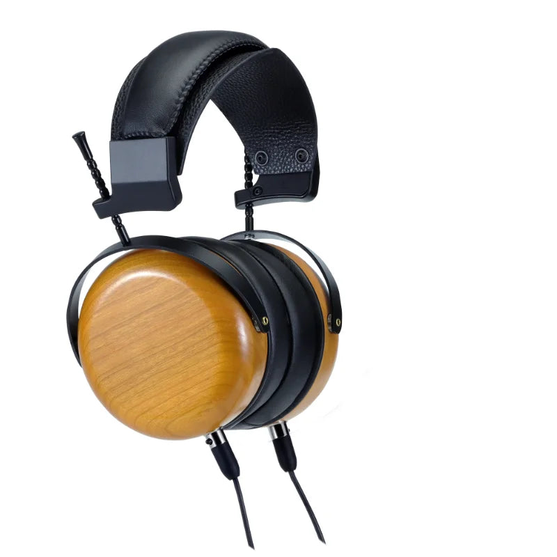 Amber-Brown Wood Over-Ear Headphones Open-Back — Amber-Brown Wood | KIMLUD
