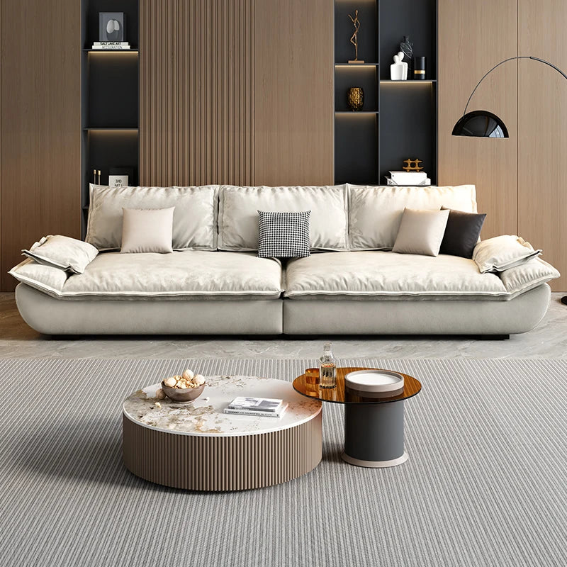 Velvet Designer Classic Sofa Minimalist Lounge — White | KIMLUD