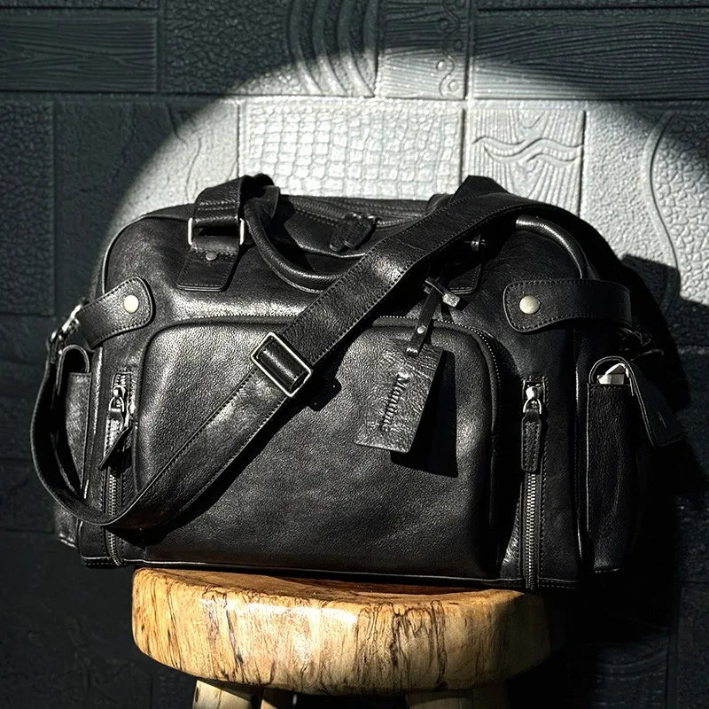 Vintage Genuine Leather Suitcases — Vegetable-Tanned | KIMLUD