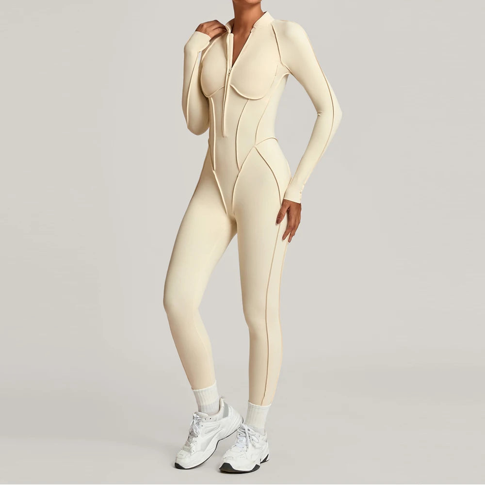 Jumpsuit – Zipper Long Sleeve – Nylon Elastane | KIMLUD