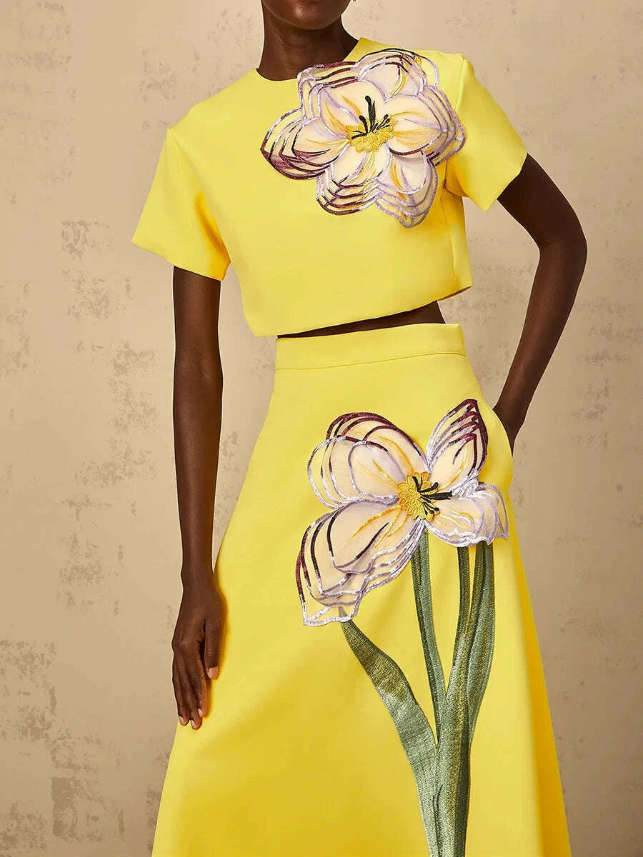 vgh-spliced-appliques-two-piece-set-for-women-o-neck-short-sleeve-top-high-waist-a-line-temperament-skirt-outfits-female-fashionkimludkimlud-35578743