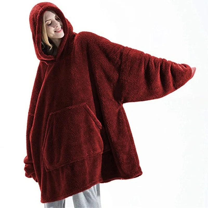 Hoodie Pajama Set – Long Sleeves With Pockets – Velvet | KIMLUD