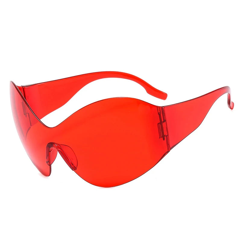 Sunglasses Oversized Punk Plastic Frame — Black | KIMLUD