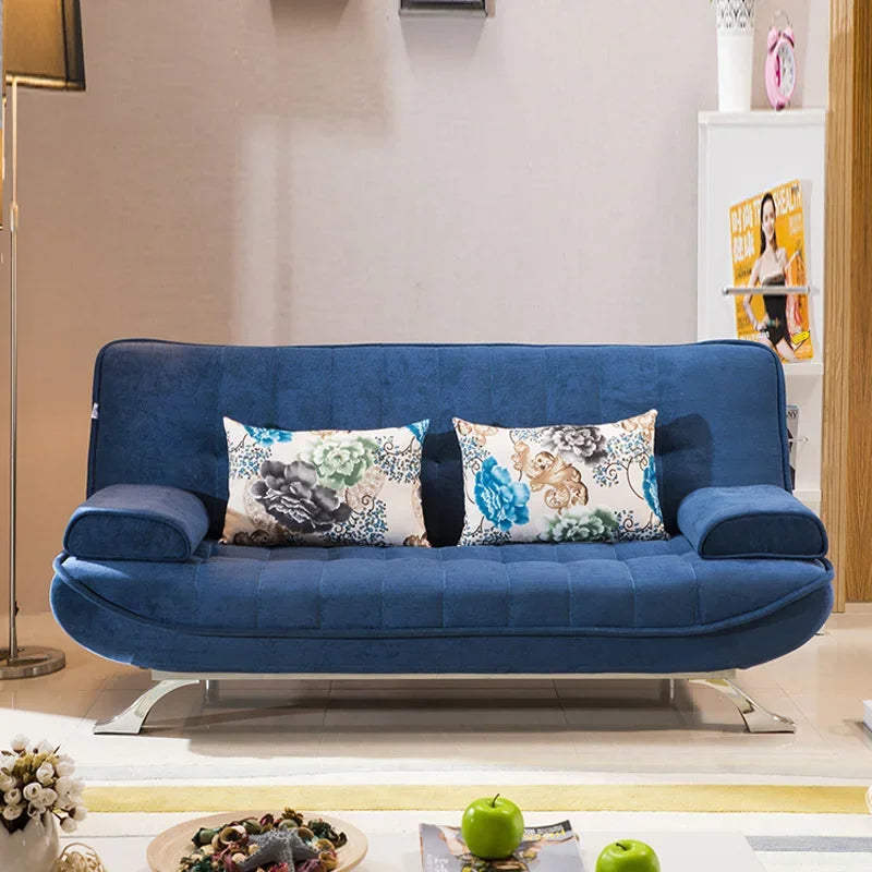 A Space Saving Living Room Furniture Foldable Fabric Sofa Bed with Storage
