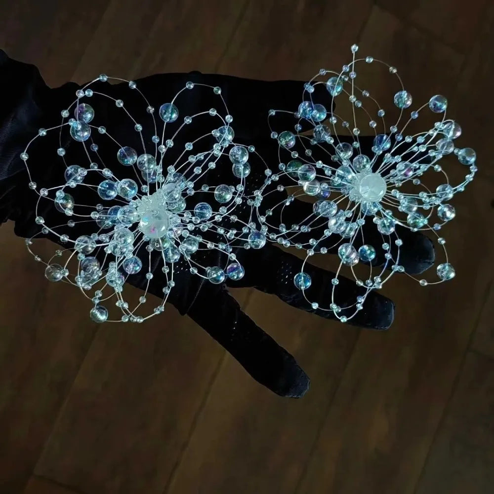 Handmade Floral Dresses Plastic Drop Earrings — Transparent | KIMLUD