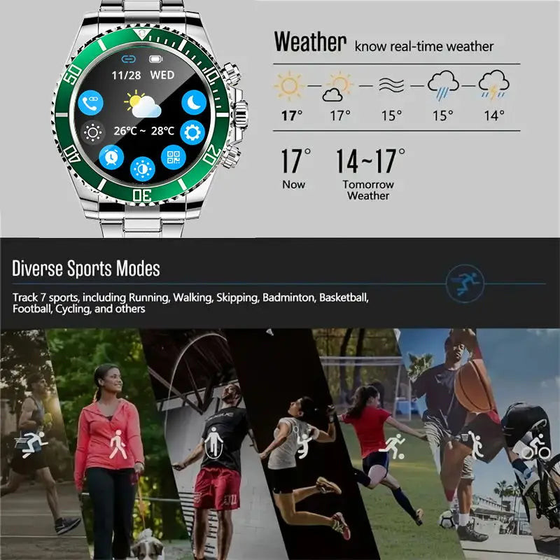 Aiweile AW12 New Style Luxury Smart Watch Dials Answer Call For Men Waterproof Sport Digital Business Watch For Gift