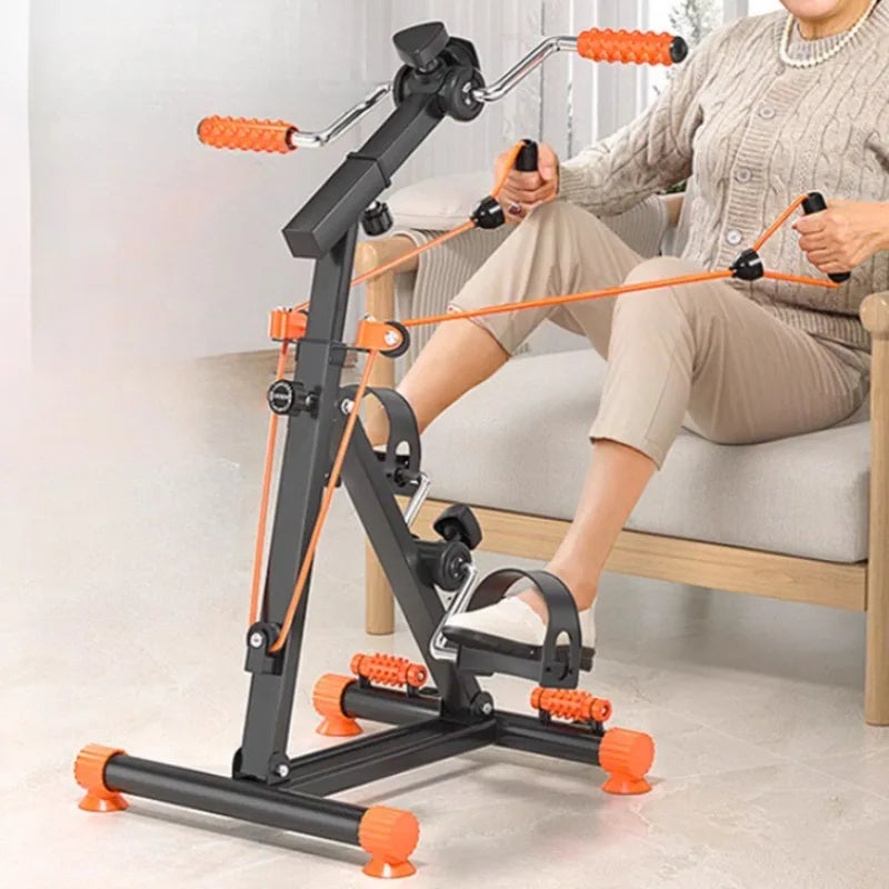 4-in-1 Upper and Lower Limb Pedal Exercise Bike Massage and Stretch Cycling Stepper Pedal Exerciser for Rehabilitated Seniors