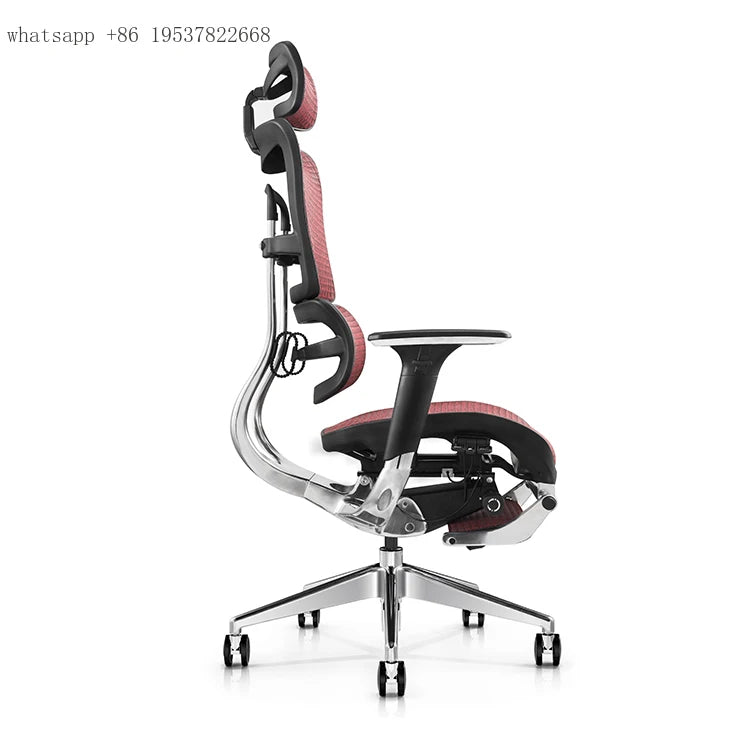 Aluminum Modern Mesh Office Chair Ergonomic — Rosy Pink | KIMLUD